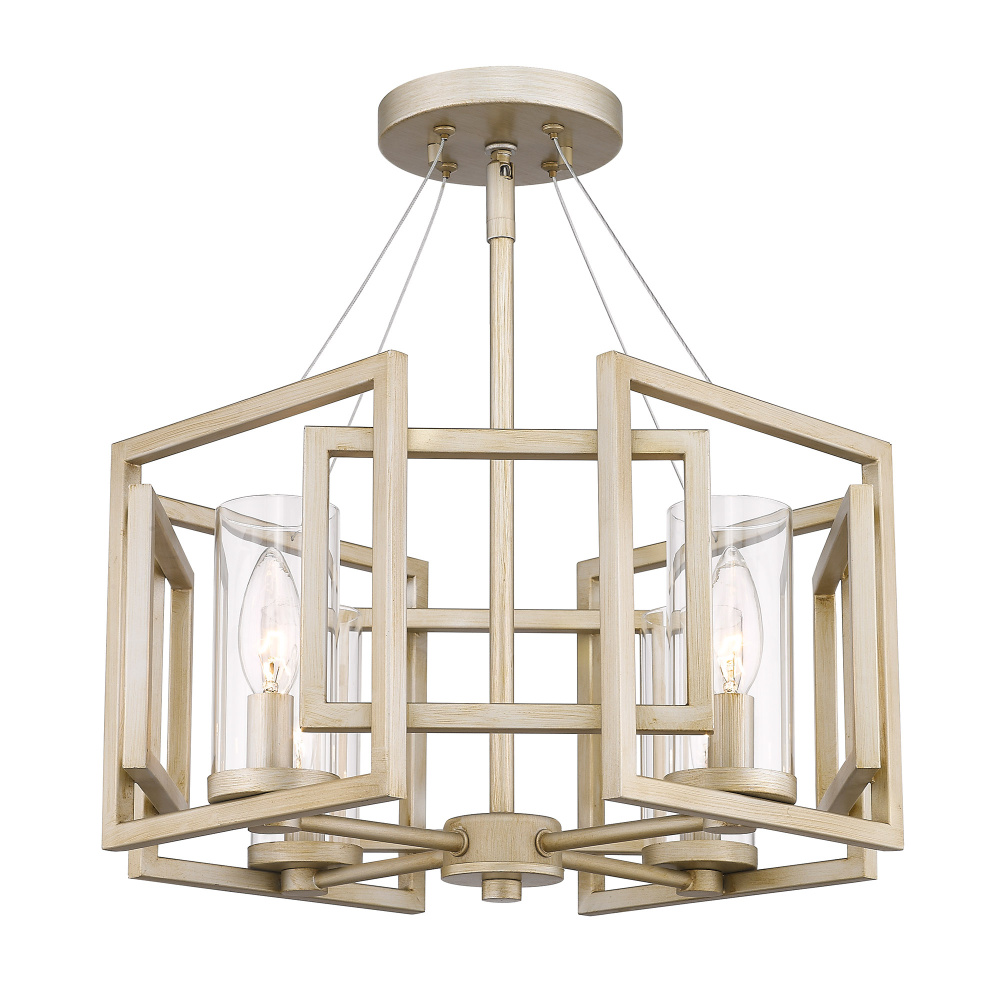 Golden Lighting Marco 4-light Semi-Flush Mount in White Gold